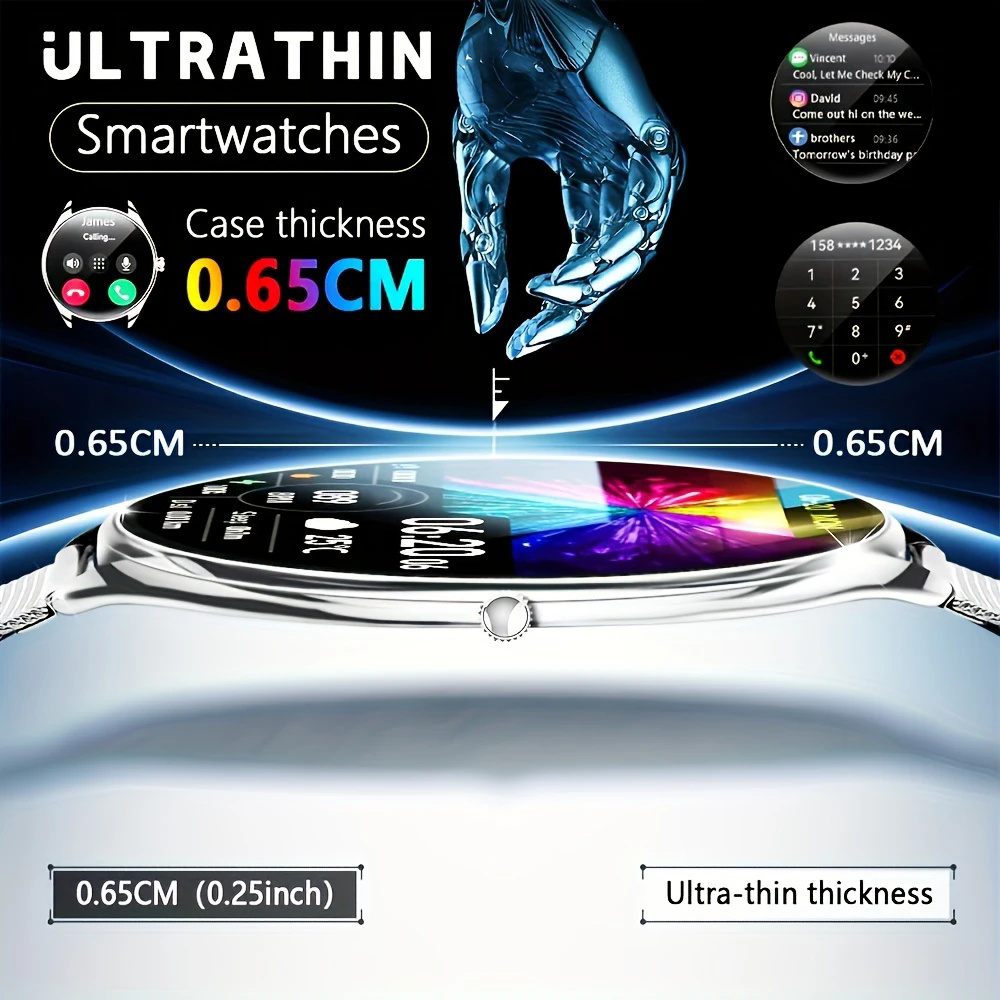 Watches Ladies Smartwatch - Reloj inteligente ultrafino para hombre y