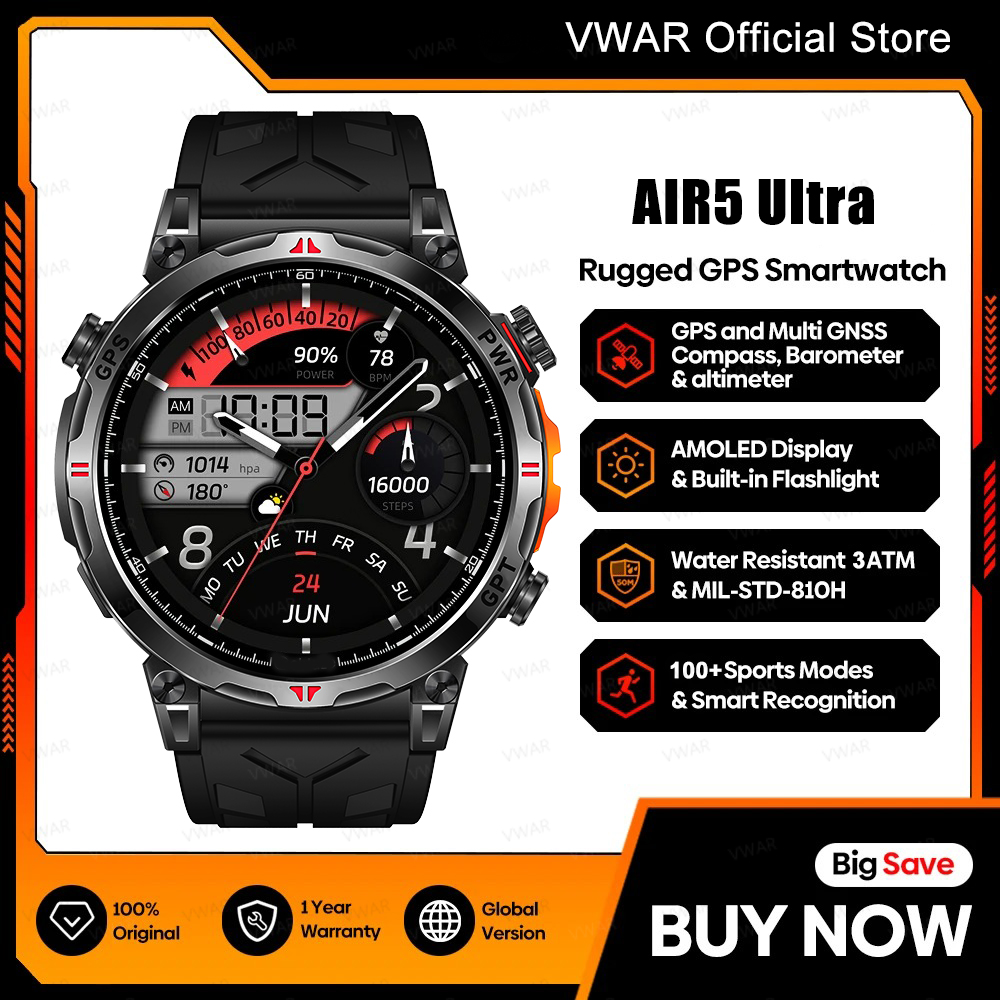 Watch Vs Smartwatch - 2025 nuevo VWAR GPS Smartwatch 1,56