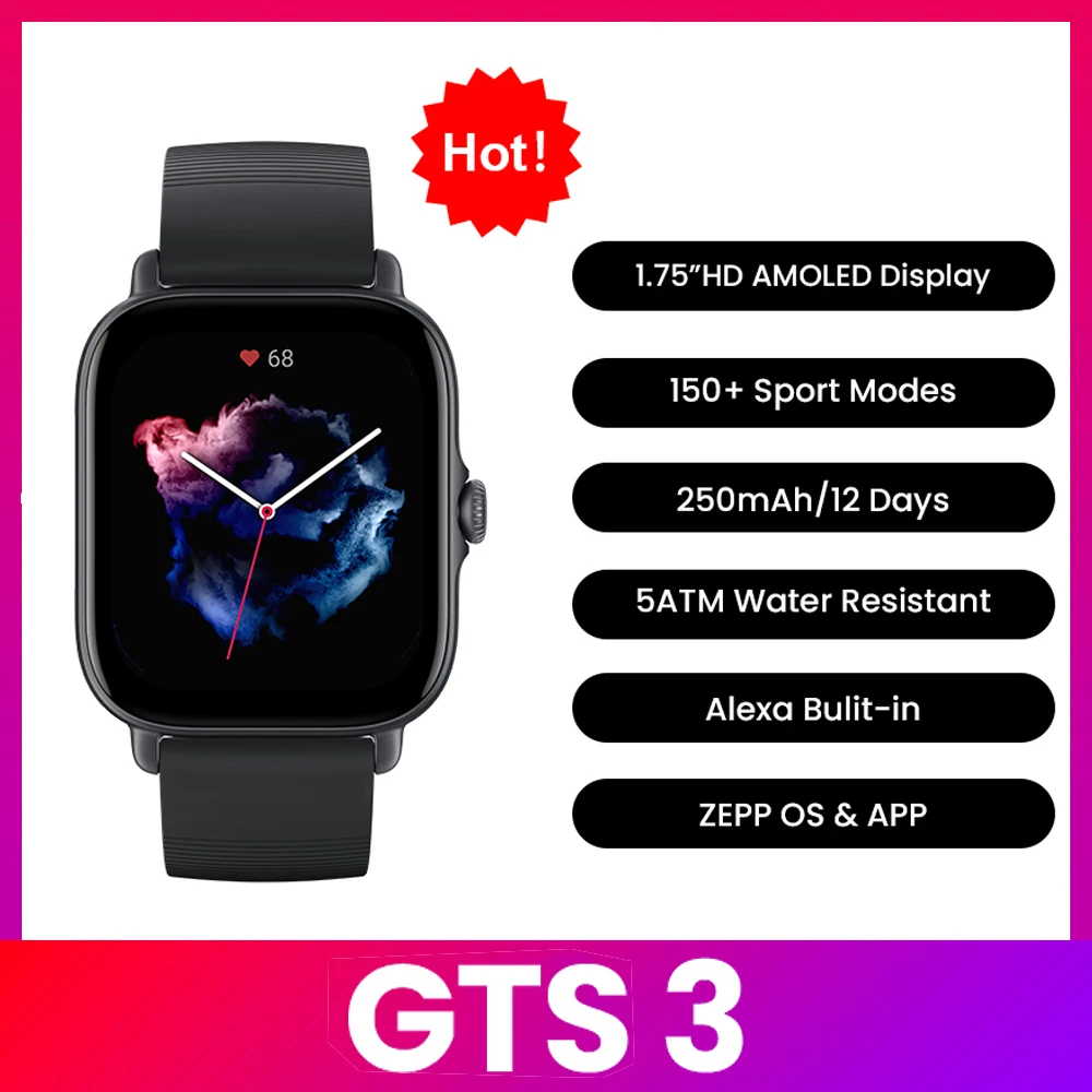 Timex Watches Smartwatch - Reloj Inteligente Amazfit GTS 3, Resistente
