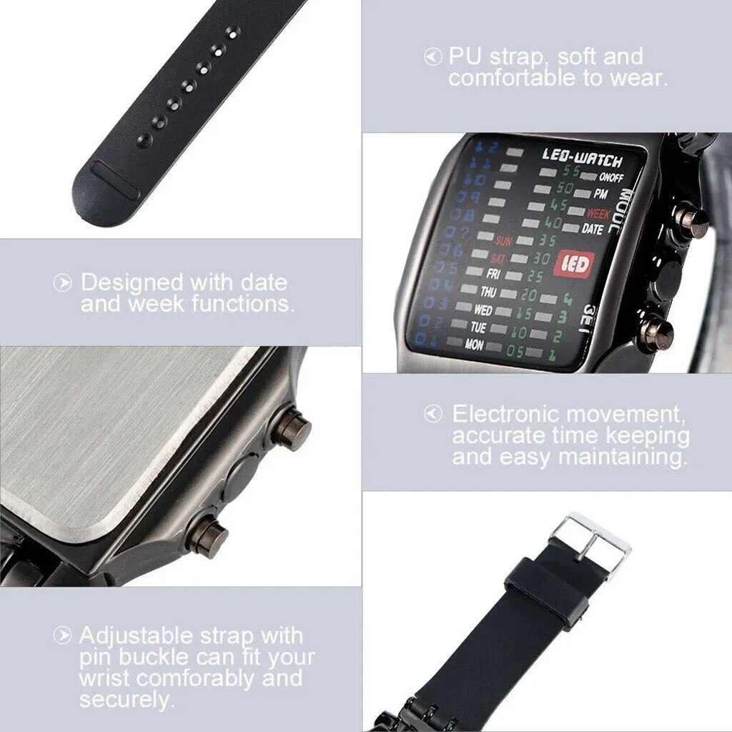 Reloj Led binario creativo imp - Timex Watches Smartwatch reseña y precio