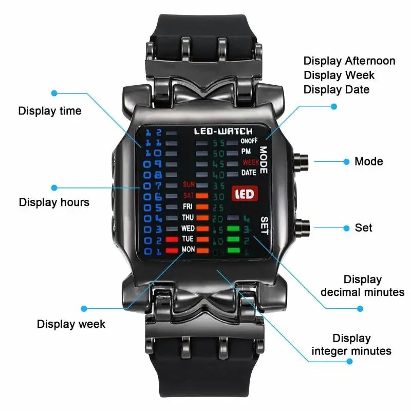 Reloj Led binario creativo imp - Timex Watches Smartwatch reseña y precio
