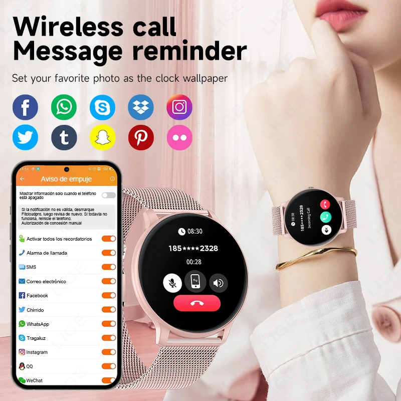 Reloj Inteligente LIGE con Lla - Watches Ladies Smartwatch reseña y precio