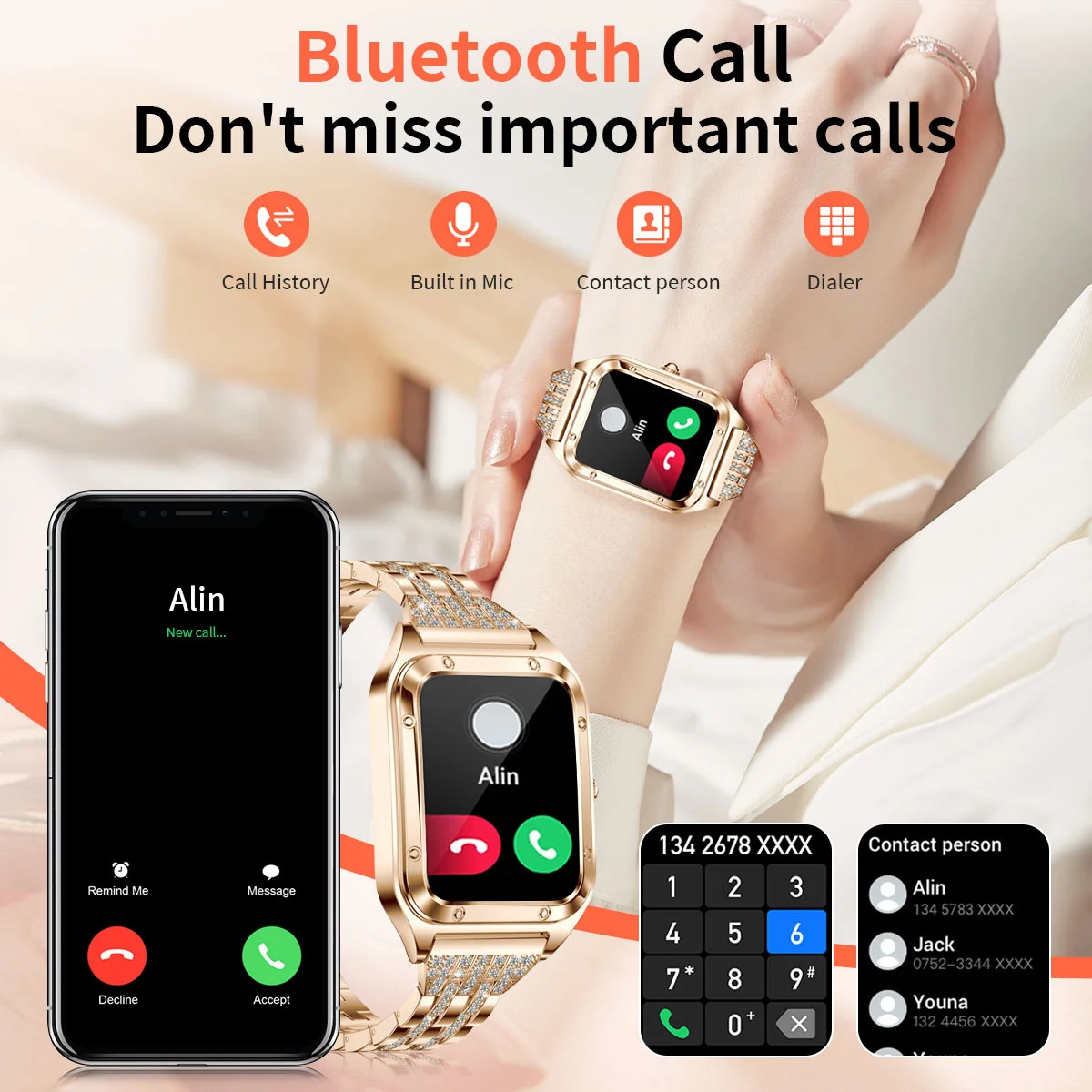 Reloj inteligente de lujo para - Watches Ladies Smartwatch reseña y precio