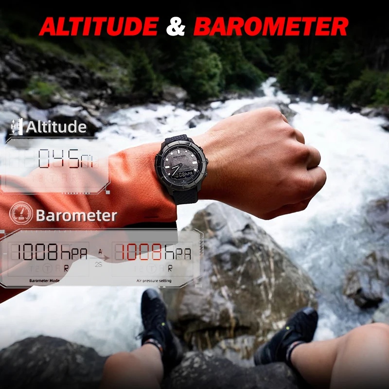 Reloj digital de fibra de carb - Altimeter Compass Watch reseña y precio